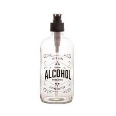 Porta Álcool em Gel de Vidro Com Pump de Plástico Preto 490ml - Lyor