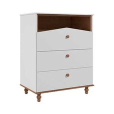 Cômoda Casinha com 3 Gavetas Branco/Savana - Permóbili