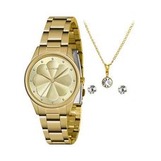 Kit Relógio Lince Feminino Dourado LRGJ149L KO16C1KX