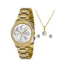 Kit Relógio Lince Feminino Dourado LRGJ149L KO19S1KX