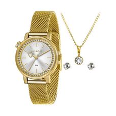 Kit Relógio Lince Feminino Dourado LRG4721L KP56S1KX