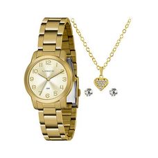 Kit Relógio Lince Feminino Dourado LRG4700L KO75C2KX