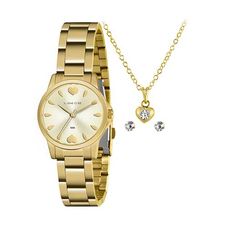 Kit Relógio Lince Feminino Dourado LRG4712L KP12C1KX