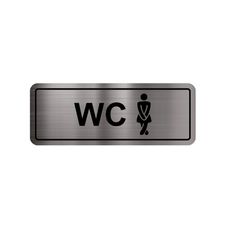 Placa de Sinalização 200x75mm WC Feminino - Metalmidia