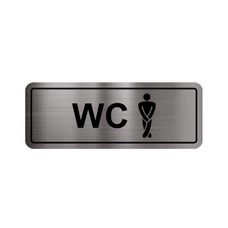 Placa de Sinalização 200x75mm WC Masculino - Metalmidia