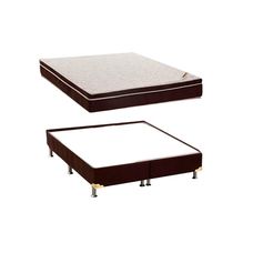 Cama Box Queen Ortobom Exclusive Ortopédico Camurça Marrom 158x198