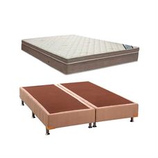 Cama Box Queen Ortobom Light Super Pocket Camurça Bege 158x198