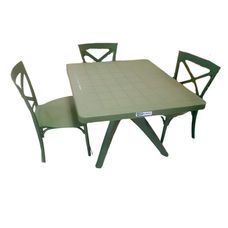 Conjunto de Mesa Nature X com 4 Cadeiras Robust Cross Verde - Forte Plástico