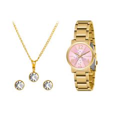 Kit Relógio Lince Feminino Dourado LRG4718L KP50R2KX