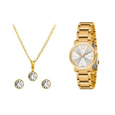 Kit Relógio Lince Feminino Dourado LRG4718L KP51S2KX