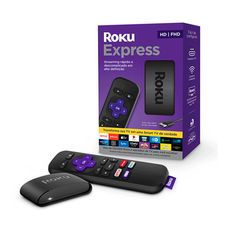 Roku Express Streaming Player Full HD Transforma em Smart TV com Controle Remoto e Cabo HDMI