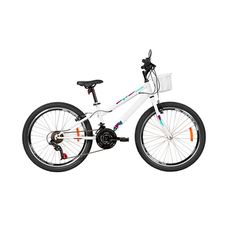 Bicicleta Caloi Ceci Aro 24 Com 21 Marchas Freio V-brake e Cesto Frontal Branca
