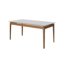 Mesa de Jantar Retangular com Vidro Wind 140cm Off White/Nature - Imcal