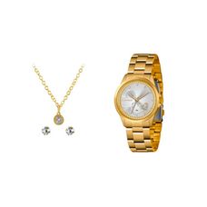 Kit Relógio Lince Feminino Dourado LRGJ107L KX69S1KX