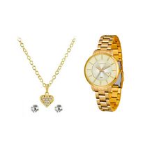 Kit Relógio Lince Feminino Dourado LRG4607L KW74C1KX