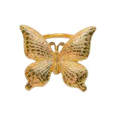 Anel de Guardanapo Borboleta Dourado 4,5x4,2cm -  Magizi