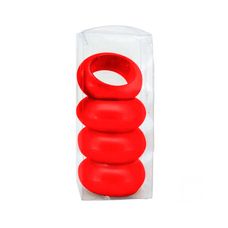 Anel de Guardanapo Vermelho com 4 Unidades - Magizi