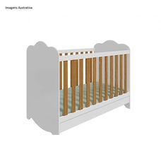 Berço Clara Branco Brilho/Amêndoa - Móveis Peroba