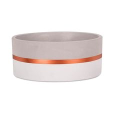 Cachepot em Cimento G Branco e Cobre - Mart