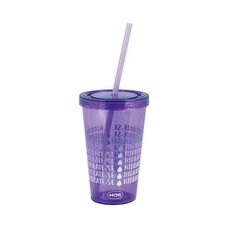 Copo Com Canudo Color 625ml - Mor