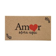 Tapete Capacho Vinil Amor Mora Aqui 40x75cm - Kapazi