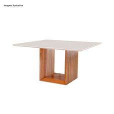Mesa de Jantar 140x140cm Pérola Plus Tampo Com Vidro Off White/Cinamomo Claro - Móveis Rafana