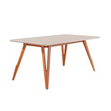 Mesa de Jantar 180x90cm Master Plus Tampo Com Vidro Off White/Cinamomo Claro - Móveis Rafana