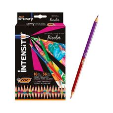 Lápis de Cor Bicolor Intesity 18 Lápis 36 Cores - Bic