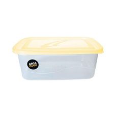 Pote Retangular Peg 1,9L Transparente Com Tampa Amarelo Pastel - Arca Plast