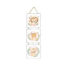 Quadro Decorativo 3 Partes em MDF Com Corda Sisal 35x10cm QTP010 - Multiarte