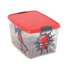 Caixa Organizadora Homem Aranha Com Trava 46L - Plasútil