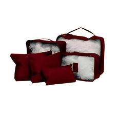 Kit Organizador Para Mala Travel Bordô Com 6 Peças - Mai Home