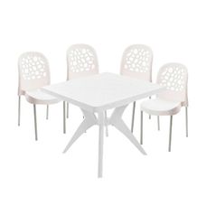 Conjunto de Mesa Nature X com 4 Cadeiras Deluxe X Branca - Forte Plástico