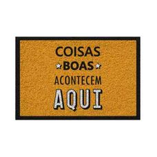 Tapete Capacho Vinílico Estampado Uzoo 60x40cm Coisas Boas Acontecem Aqui