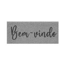 Tapete Capacho Vinílico Estampado Uzoo 70x30cm Bem Vindo Cinza