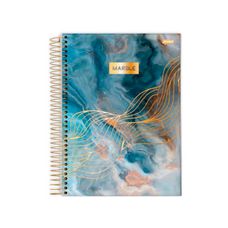 Caderno Espiral C/D Universitário 10x1 Marble 160F - Jandaia - Capas Sortidas