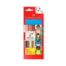 Lápis de Cor Faber-Castell Tons de Pele Caras & Cores 12 Cores