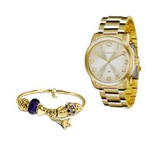 Kit Relógio Lince Feminino Dourado LRG4550L KP08C2KX