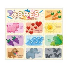 Quebra-Cabeça 24 Peças Pedagógico - Cores, Números e Vogais - Tilibra