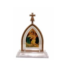 Capelinha Acrílica Mãe Rainha com Base 12cm - Comercial Carvalho