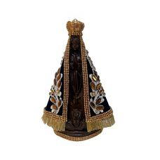 Escultura Nossa Senhora Aparecida Negra Pedraria 25cm - Comercial Carvalho