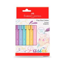 Caneta Fine Pen Colors Com 6 Cores Pastel - Faber-Castell