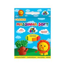 Massinha de Modelar Soft 90g Com 6 Cores - Uti Guti