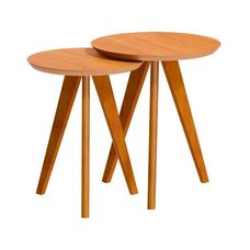 Conjunto de Mesa Lateral Classic Redonda Nature - Imcal