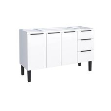 Gabinete Armário de Cozinha em Aço Júpiter 140 3 Gavetas Branco - Cozimax