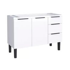 Gabinete Armário de Cozinha em Aço Júpiter 120 3 Gavetas Branco - Cozimax