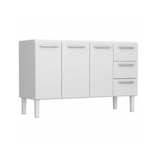 Gabinete Armário de Cozinha em Aço Vênus Flat 140 3 Gavetas Branco - Cozimax
