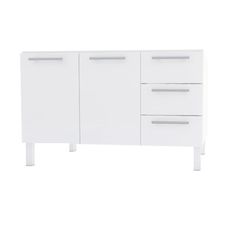Gabinete Armário de Cozinha em Aço Vênus Flat 120 3 Gavetas Branco - Cozimax