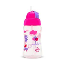Copo de Transição Com Canudo Viva Rosa 330ml - Lolly
