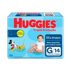 Fralda Descartável Huggies Tripla Proteção Jumbinho Tamanho G Com 14 Unidades